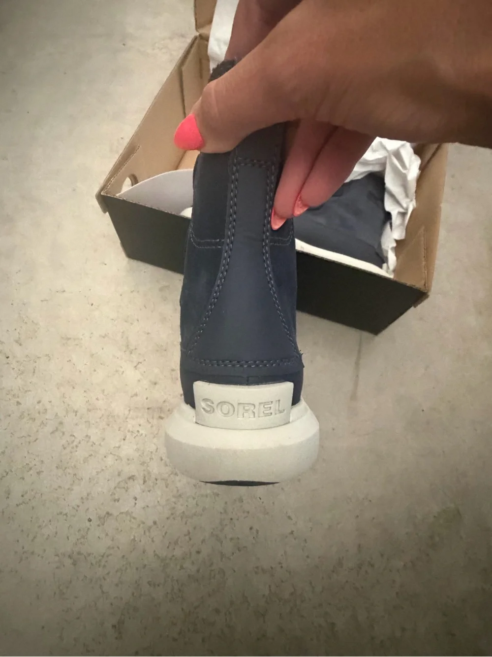 Sorel Navy and Gray Kids Lace-Up Winter Boots - Brand new never worn